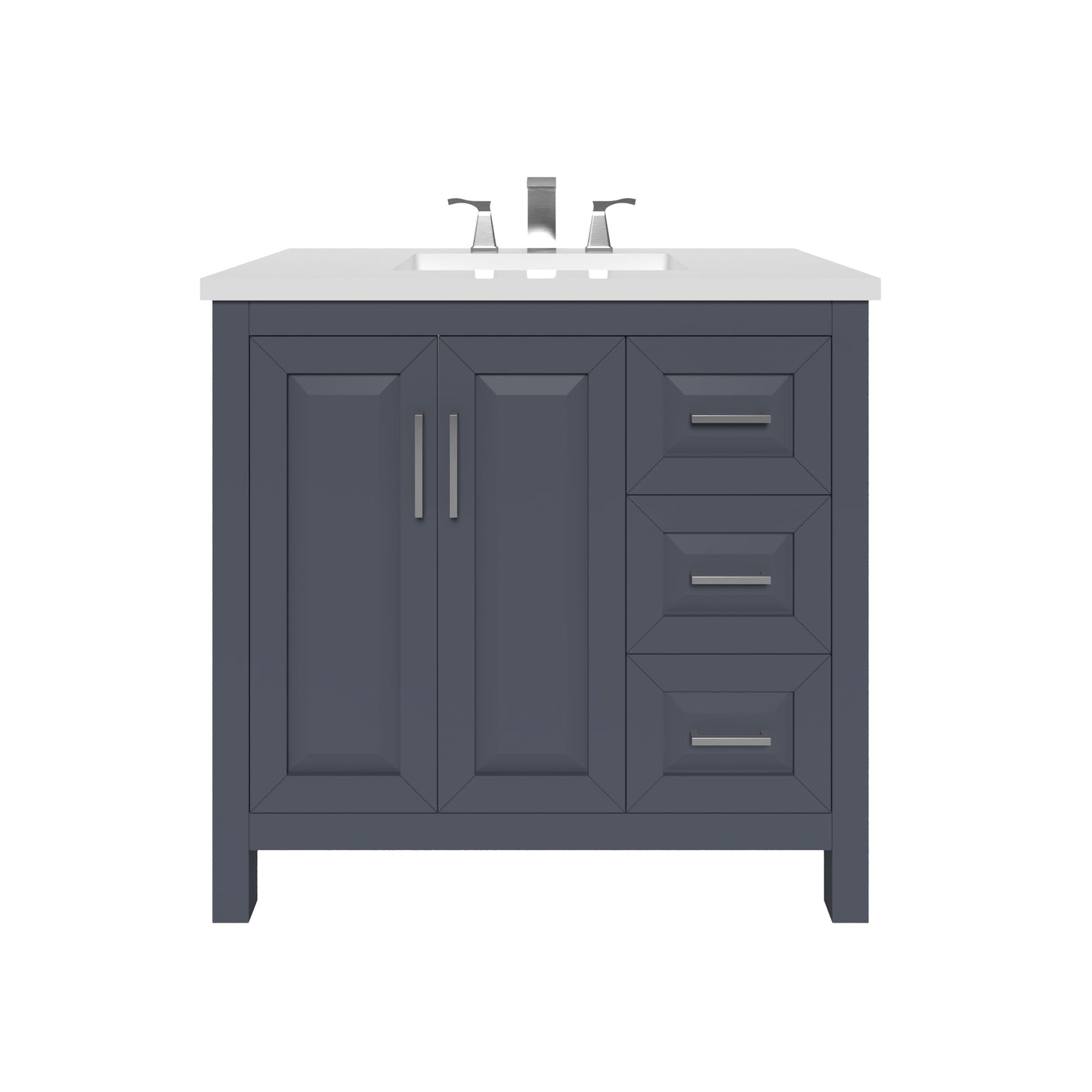 Kennesaw 35.5 inch Bathroom Vanity in Charcoal- Cabinet Only Atlanta Vanity & Bathworks