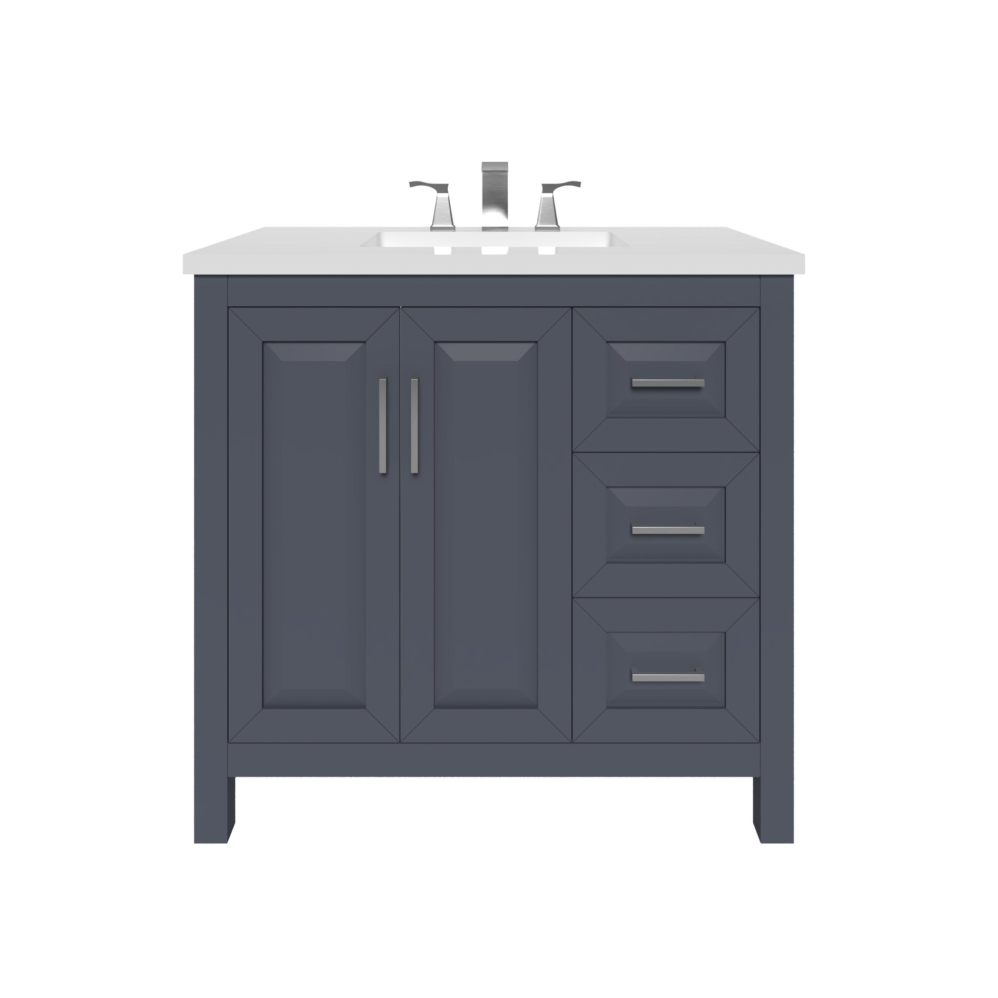 Kennesaw 35.5 inch Bathroom Vanity in Charcoal- Cabinet Only Atlanta Vanity & Bathworks