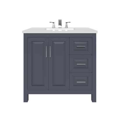 Kennesaw 35.5 inch Bathroom Vanity in Charcoal- Cabinet Only Atlanta Vanity & Bathworks