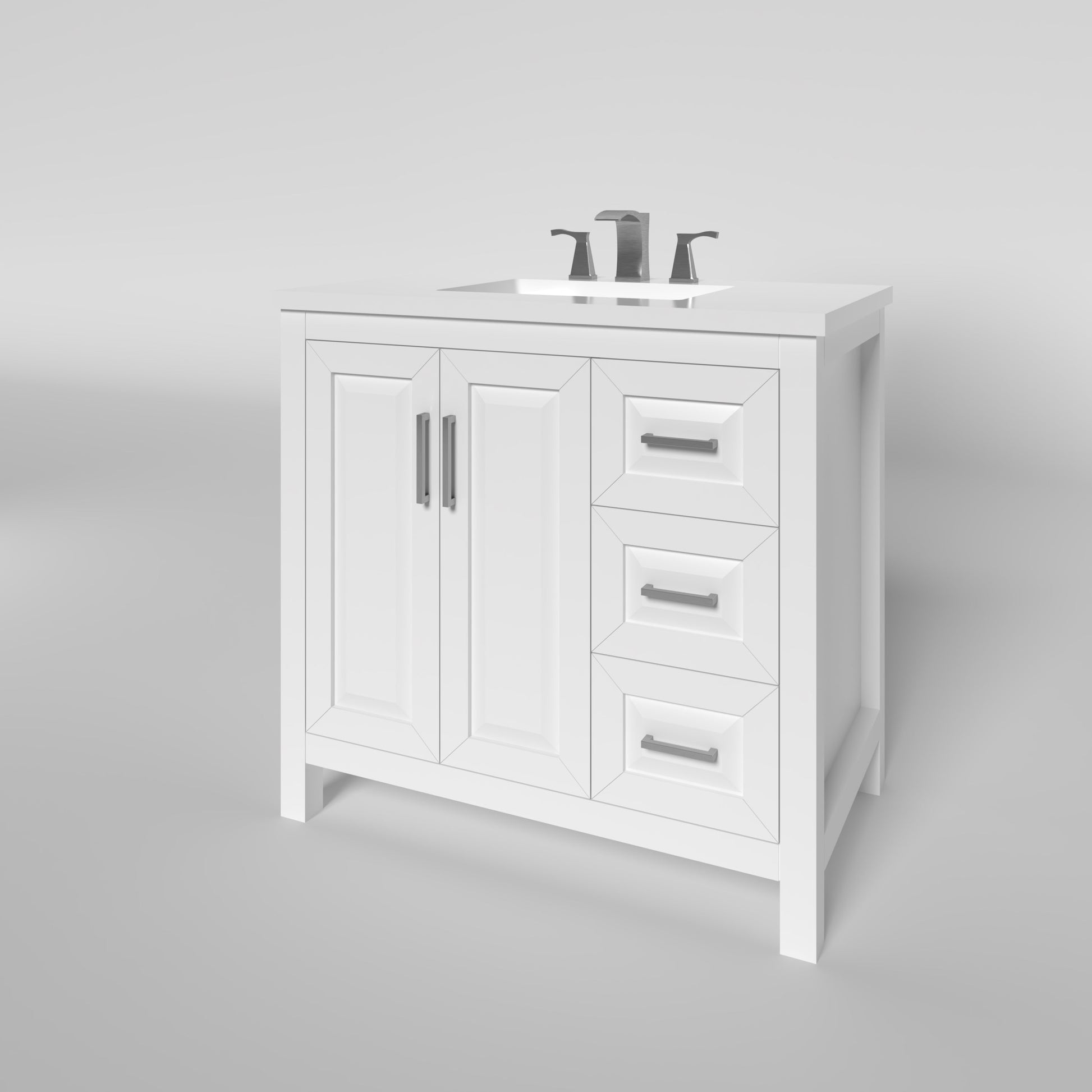 Kennesaw 35.5 inch Bathroom Vanity in White- Cabinet Only Atlanta Vanity & Bathworks