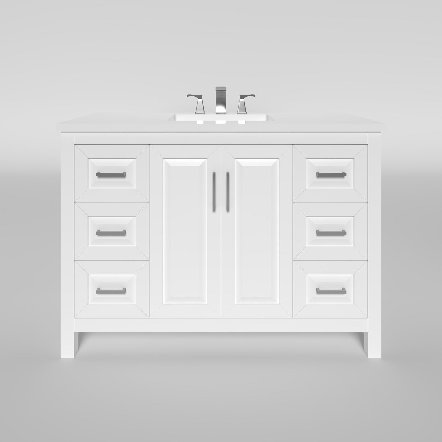 Kennesaw 47.5 inch Bathroom Vanity in White- Cabinet Only Atlanta Vanity & Bathworks