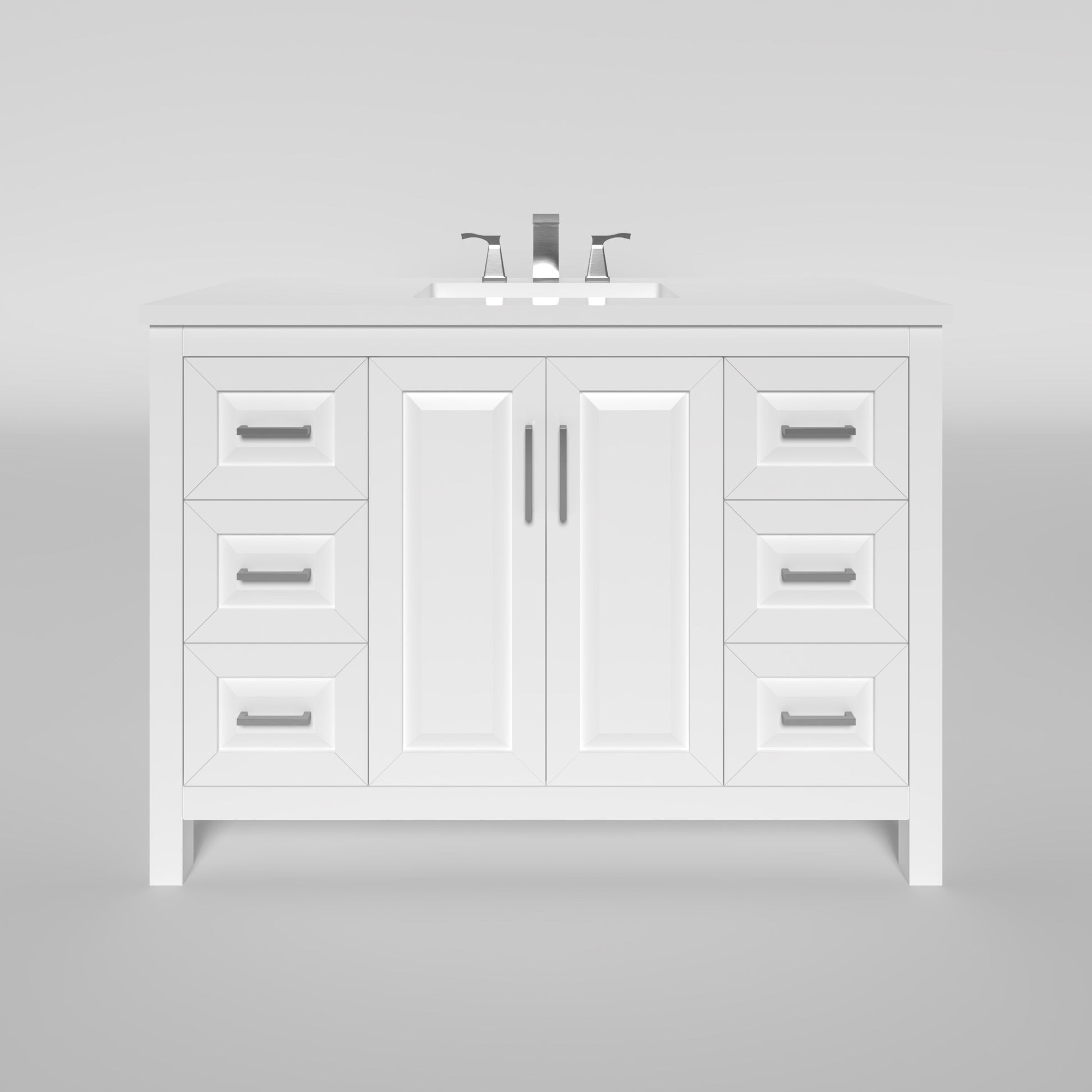 Kennesaw 47.5 inch Bathroom Vanity in White- Cabinet Only Atlanta Vanity & Bathworks