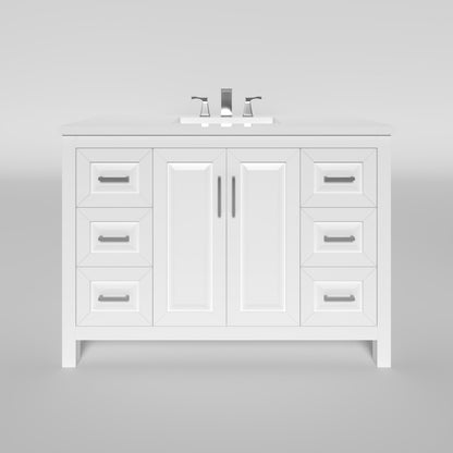 Kennesaw 47.5 inch Bathroom Vanity in White- Cabinet Only Atlanta Vanity & Bathworks