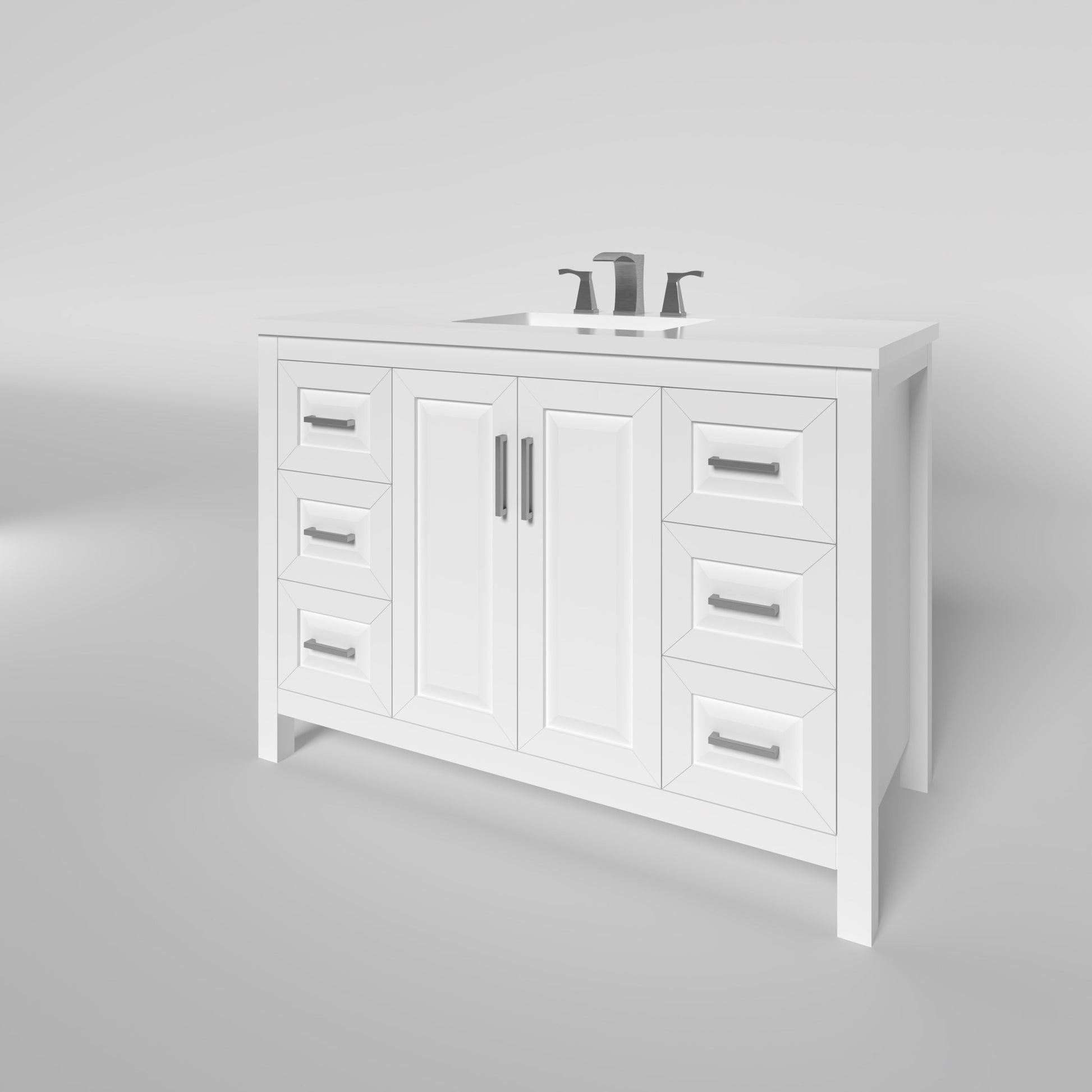 Kennesaw 47.5 inch Bathroom Vanity in White- Cabinet Only Atlanta Vanity & Bathworks