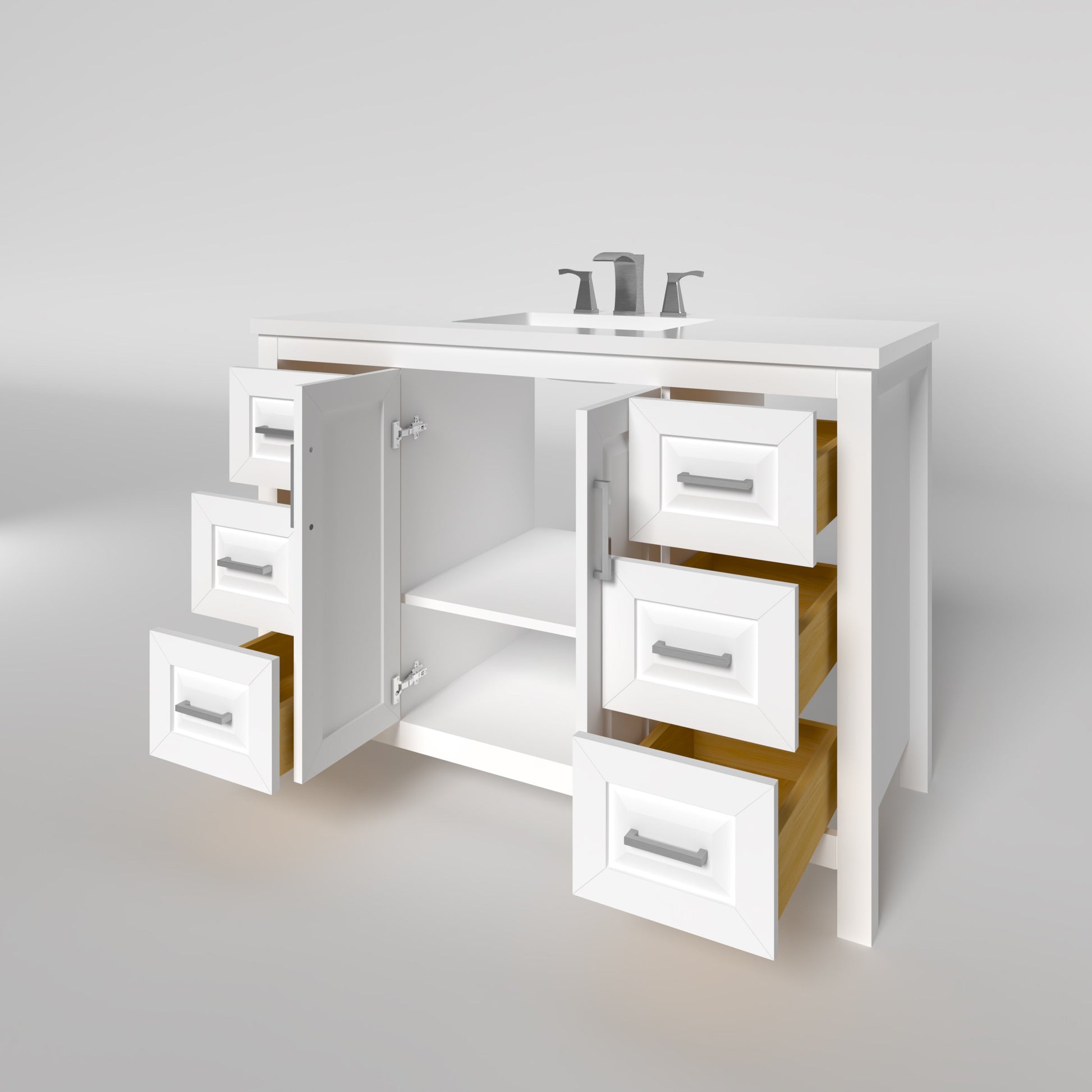 Kennesaw 47.5 inch Bathroom Vanity in White- Cabinet Only Atlanta Vanity & Bathworks