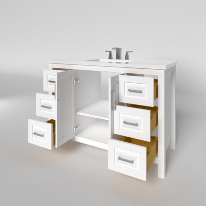 Kennesaw 47.5 inch Bathroom Vanity in White- Cabinet Only Atlanta Vanity & Bathworks