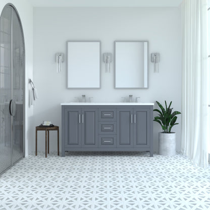 Kennesaw 59.5 inch Double Bathroom Vanity in Charcoal- Cabinet Only Atlanta Vanity & Bathworks
