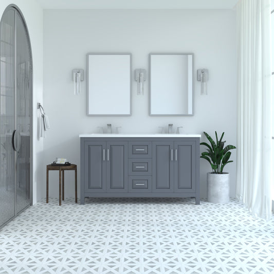 Kennesaw 59.5 inch Double Bathroom Vanity in Charcoal- Cabinet Only Atlanta Vanity & Bathworks
