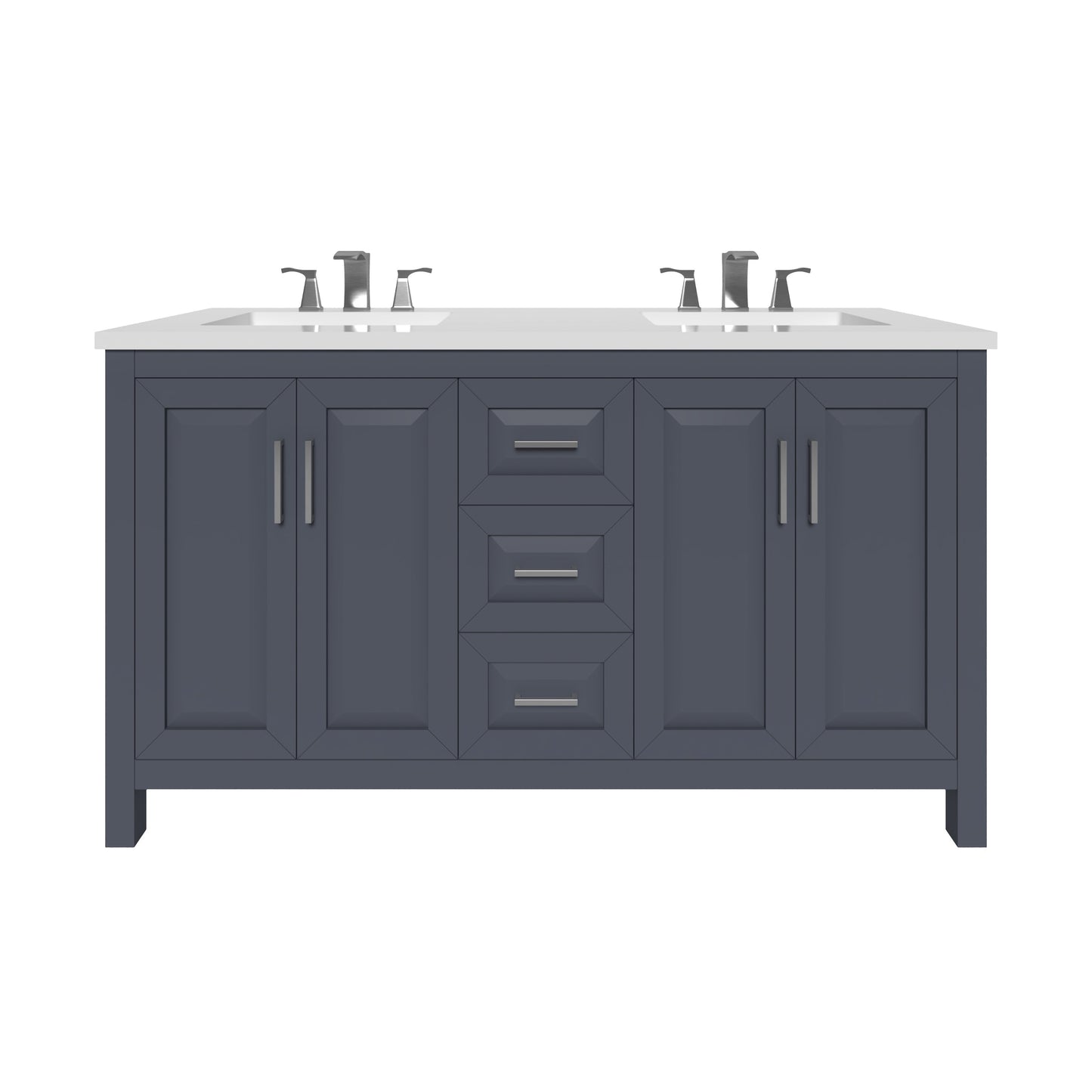 Kennesaw 59.5 inch Double Bathroom Vanity in Charcoal- Cabinet Only Atlanta Vanity & Bathworks