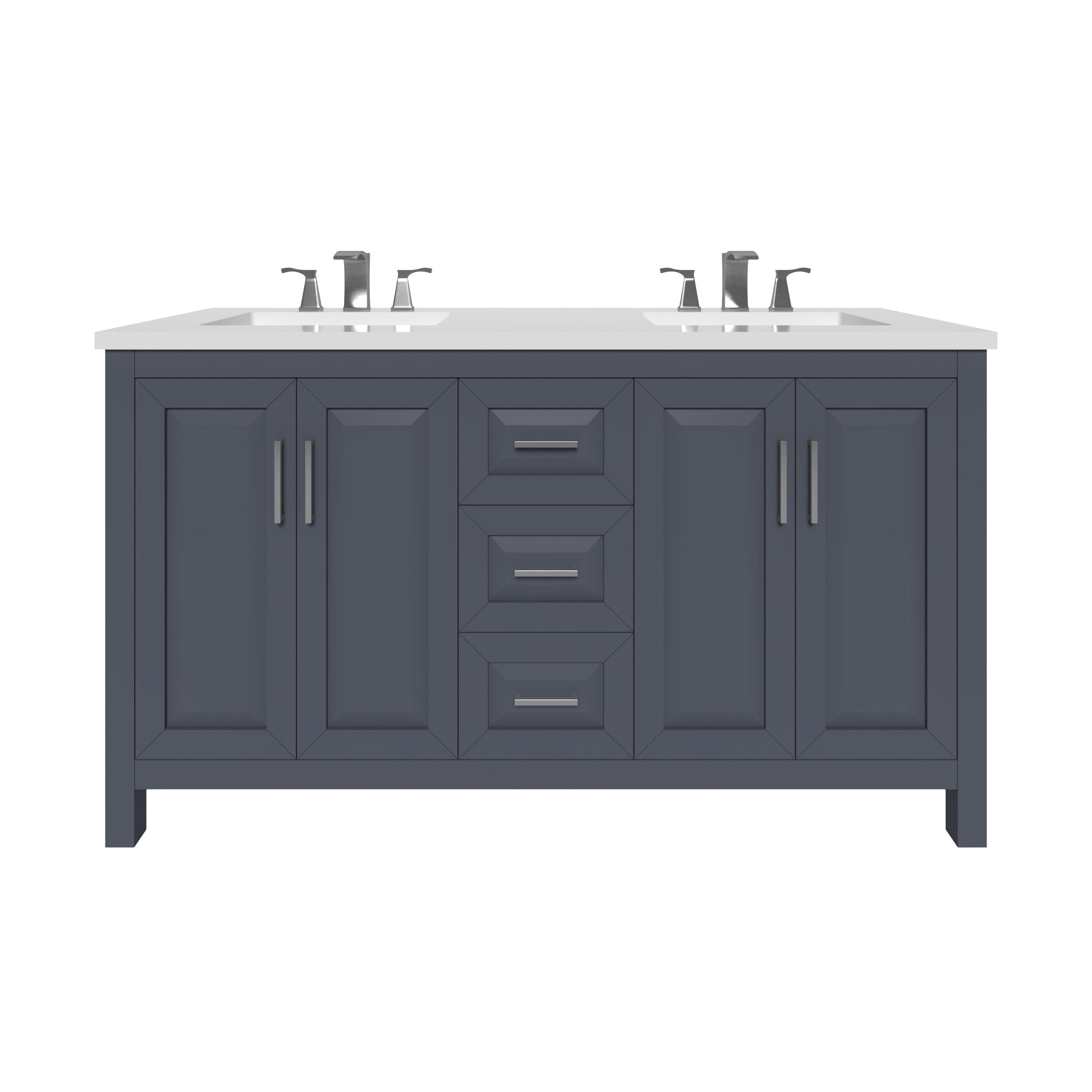 Kennesaw 59.5 inch Double Bathroom Vanity in Charcoal- Cabinet Only Atlanta Vanity & Bathworks