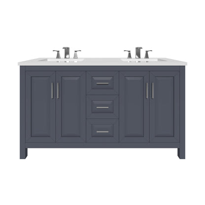 Kennesaw 59.5 inch Double Bathroom Vanity in Charcoal- Cabinet Only Atlanta Vanity & Bathworks