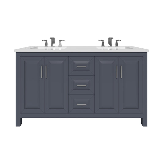 Kennesaw 59.5 inch Double Bathroom Vanity in Charcoal- Cabinet Only Atlanta Vanity & Bathworks