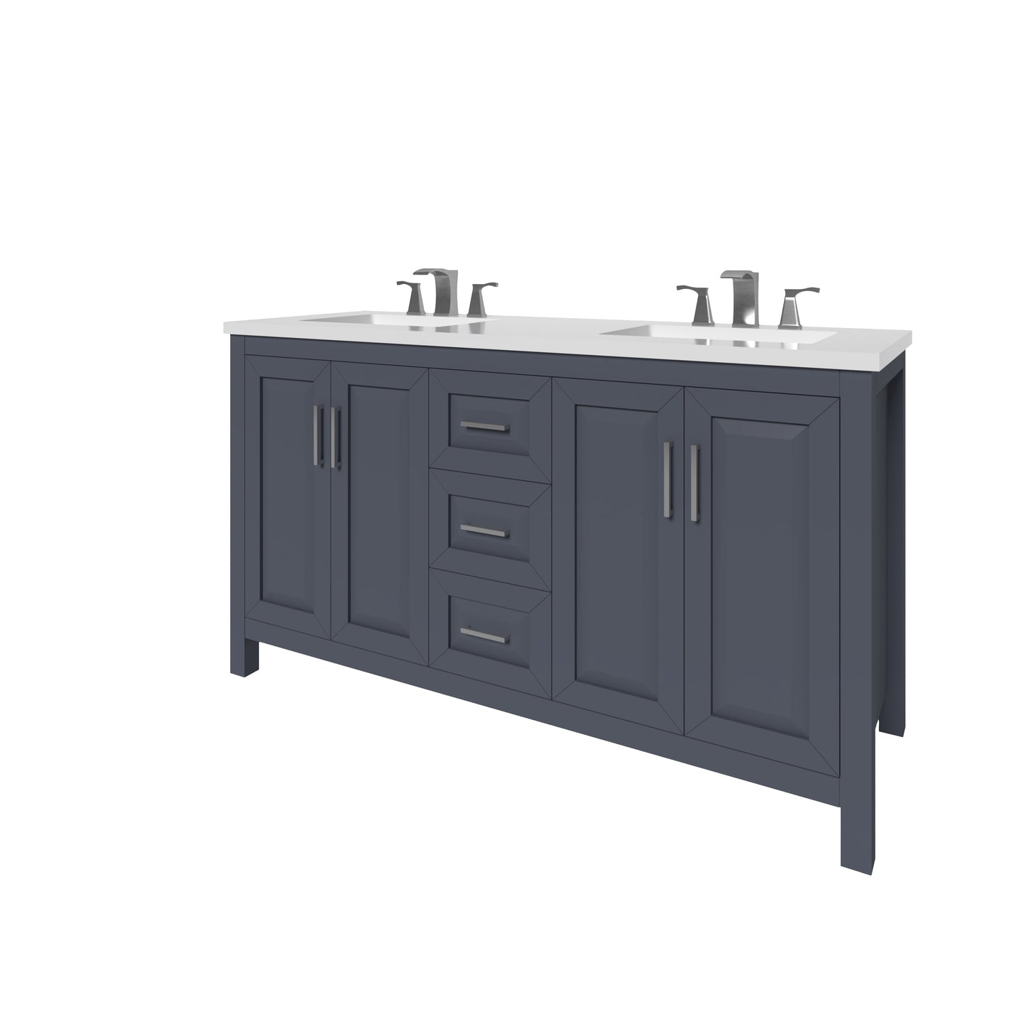 Kennesaw 59.5 inch Double Bathroom Vanity in Charcoal- Cabinet Only Atlanta Vanity & Bathworks