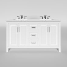Kennesaw 59.5 inch Double Bathroom Vanity in White- Cabinet Only Atlanta Vanity & Bathworks