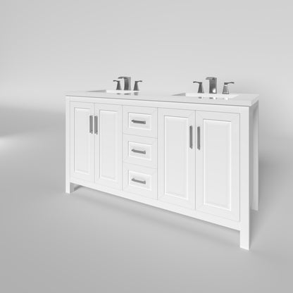 Kennesaw 59.5 inch Double Bathroom Vanity in White- Cabinet Only Atlanta Vanity & Bathworks