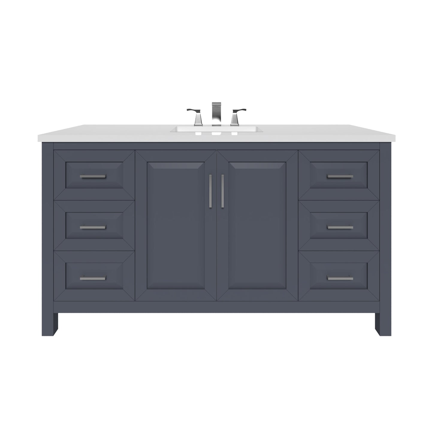 Kennesaw 59.5 inch Single Bathroom Vanity in Charcoal- Cabinet Only Atlanta Vanity & Bathworks