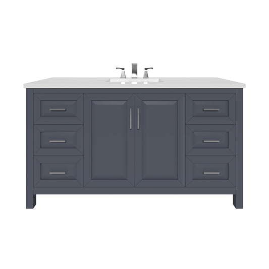 Kennesaw 59.5 inch Single Bathroom Vanity in Charcoal- Cabinet Only Atlanta Vanity & Bathworks