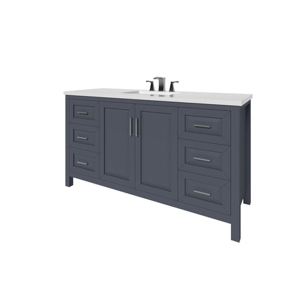 Kennesaw 59.5 inch Single Bathroom Vanity in Charcoal- Cabinet Only Atlanta Vanity & Bathworks