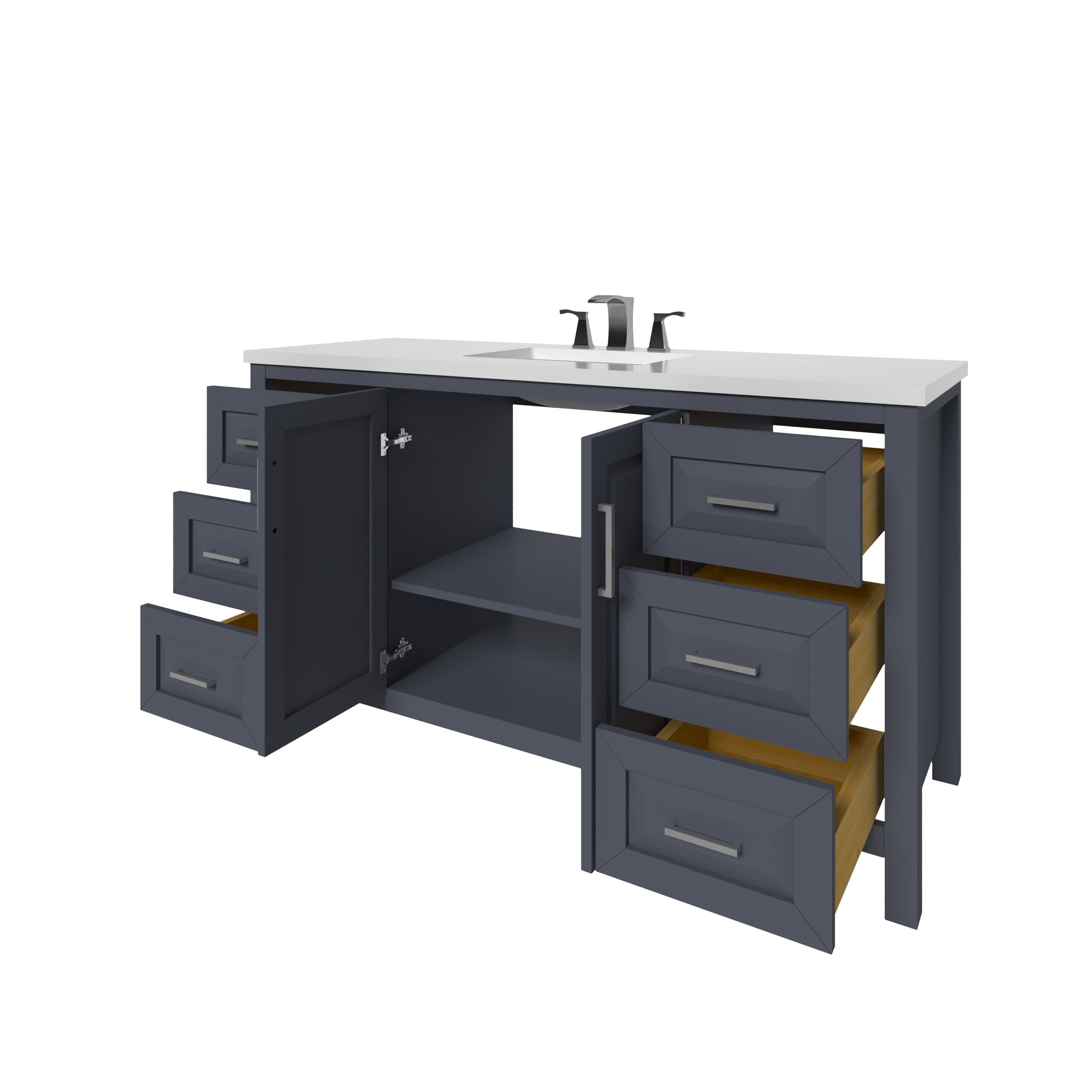 Kennesaw 59.5 inch Single Bathroom Vanity in Charcoal- Cabinet Only Atlanta Vanity & Bathworks
