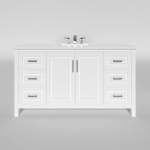 Kennesaw 59.5 inch Single Bathroom Vanity in White- Cabinet Only Atlanta Vanity & Bathworks