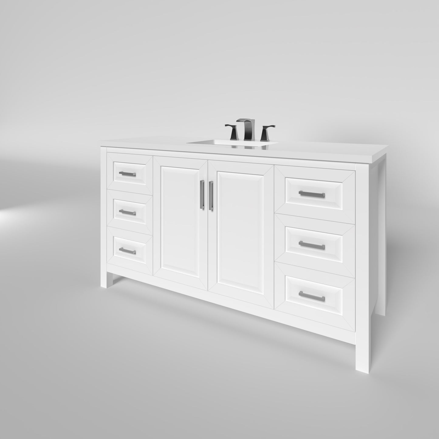Kennesaw 59.5 inch Single Bathroom Vanity in White- Cabinet Only Atlanta Vanity & Bathworks