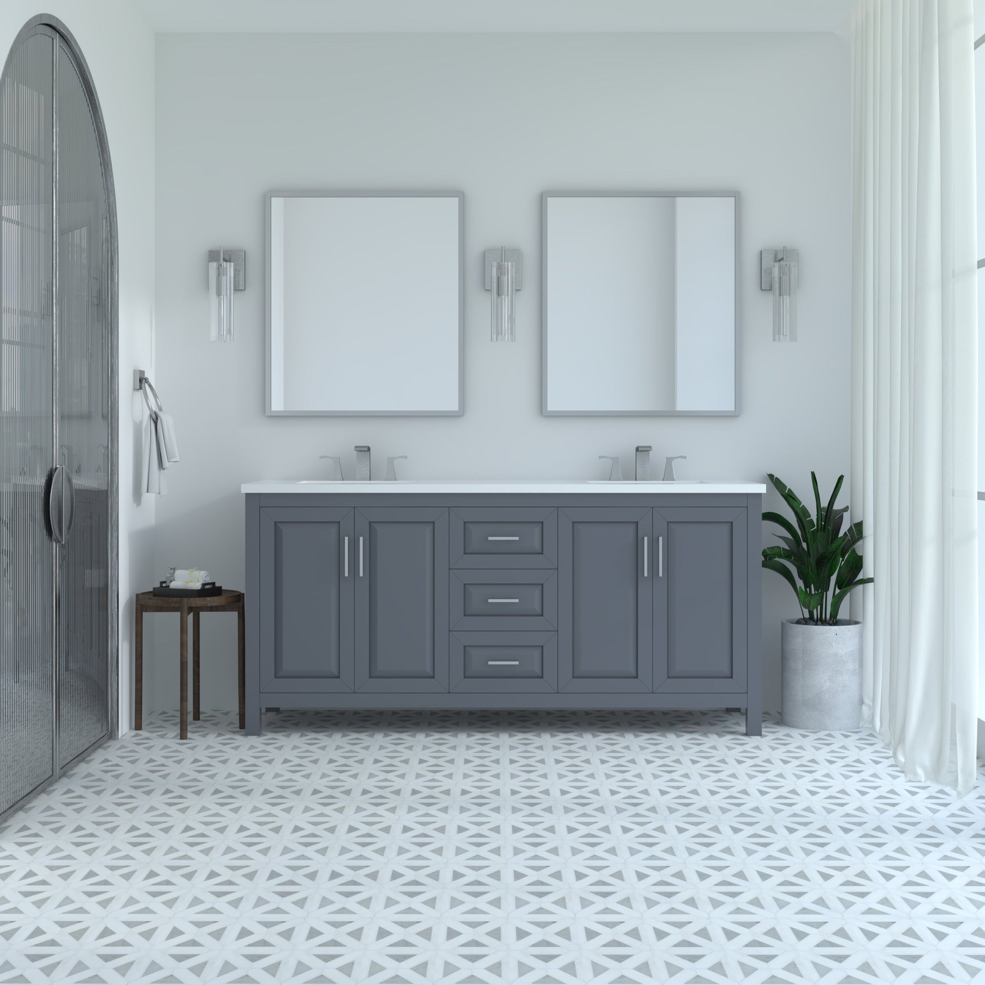 Kennesaw 71.5 inch Double Bathroom Vanity in Charcoal- Cabinet Only Atlanta Vanity & Bathworks