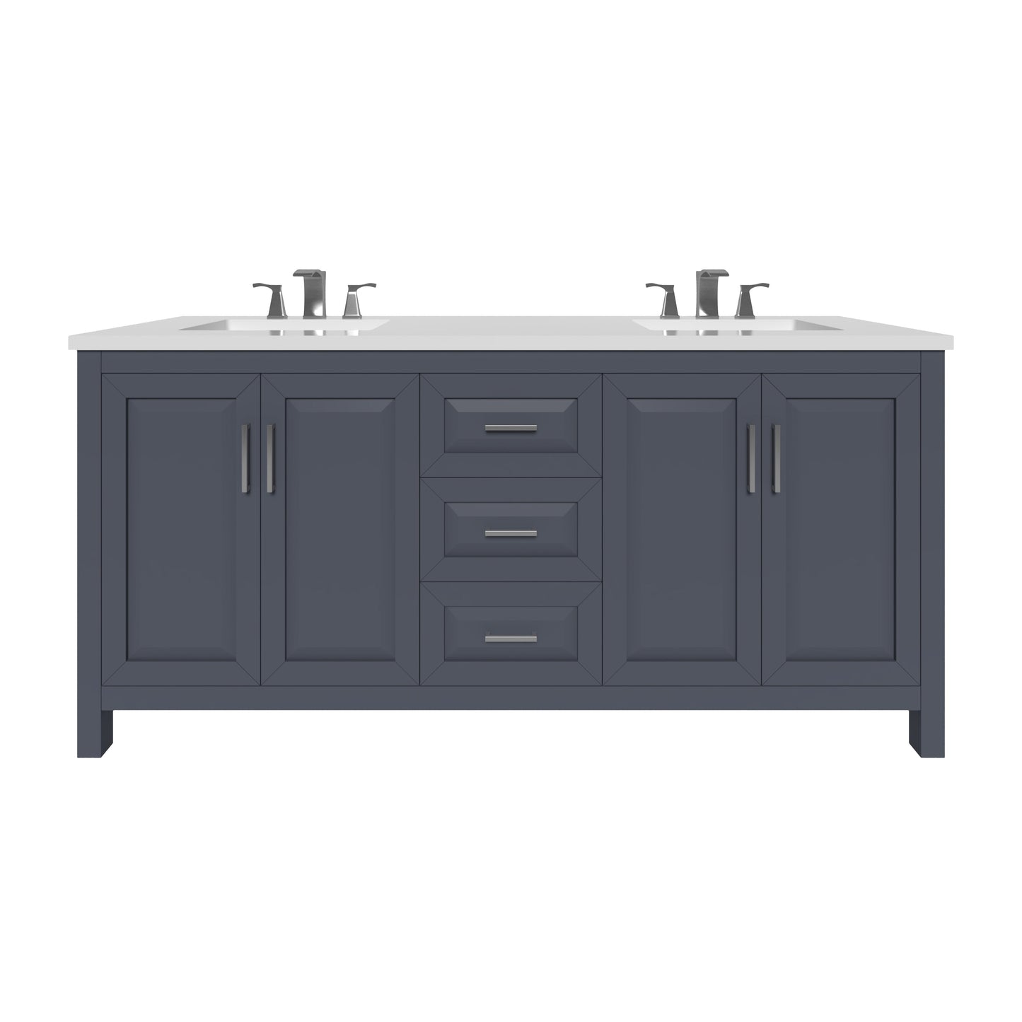 Kennesaw 71.5 inch Double Bathroom Vanity in Charcoal- Cabinet Only Atlanta Vanity & Bathworks