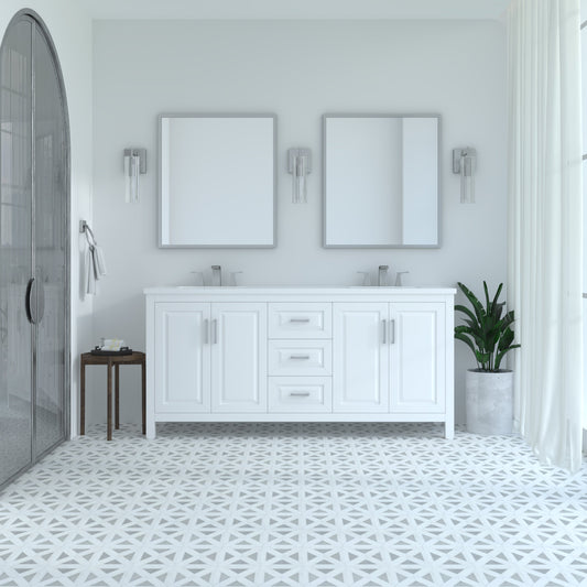 Kennesaw 71.5 inch Double Bathroom Vanity in White- Cabinet Only Atlanta Vanity & Bathworks