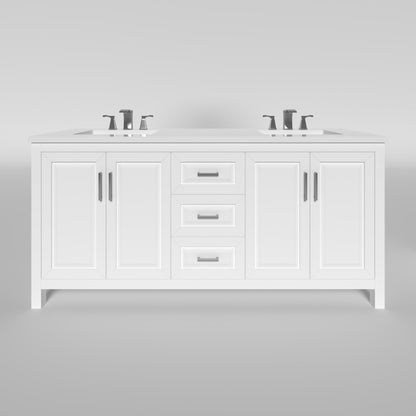 Kennesaw 71.5 inch Double Bathroom Vanity in White- Cabinet Only Atlanta Vanity & Bathworks