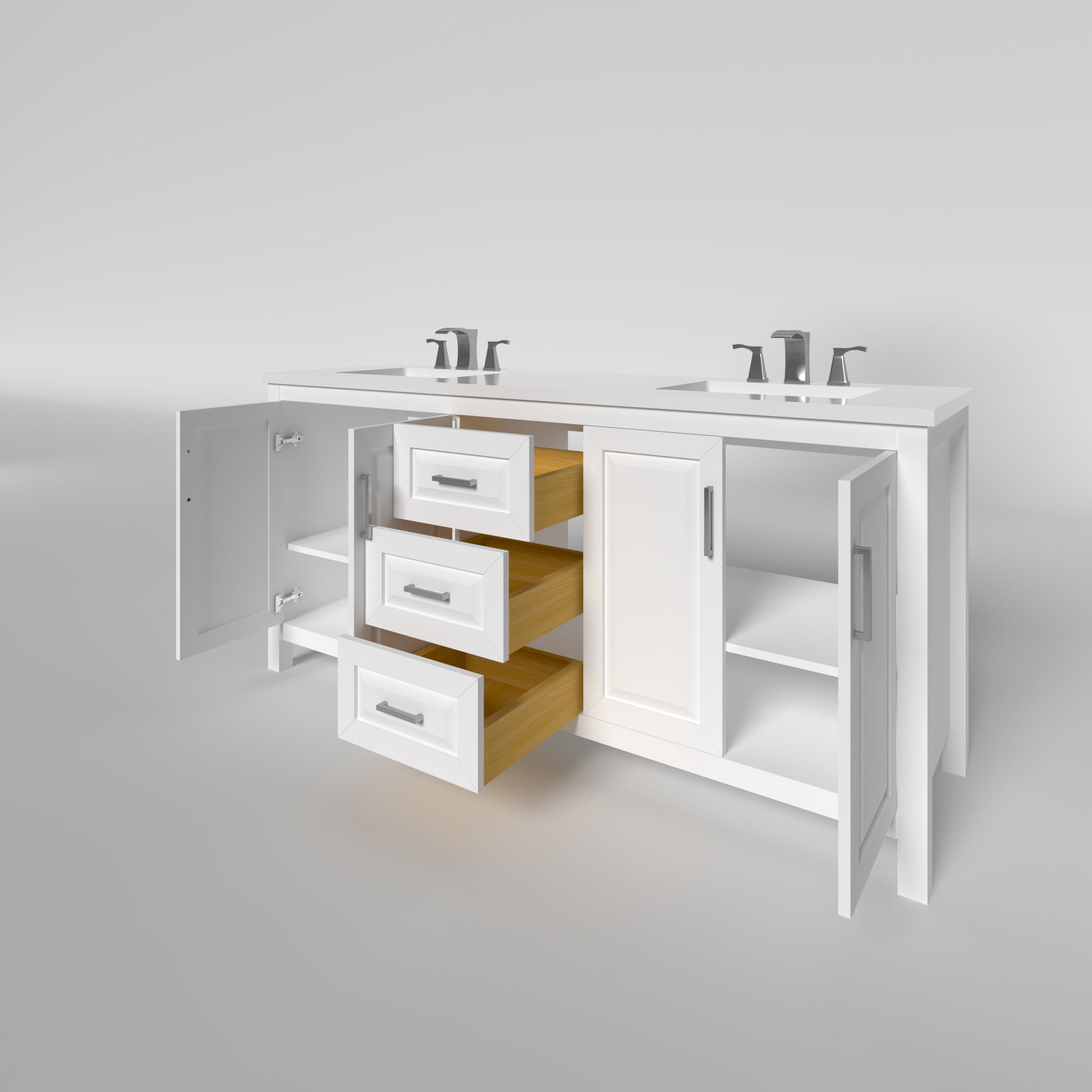 Kennesaw 71.5 inch Double Bathroom Vanity in White- Cabinet Only Atlanta Vanity & Bathworks