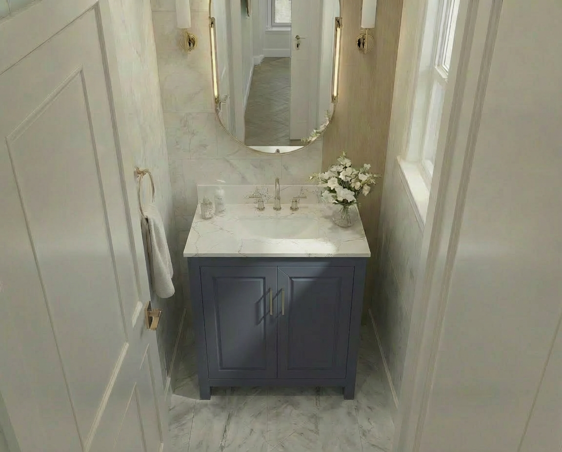 Kennesaw 29.5 inch Bathroom Vanity in Charcoal- Cabinet Only