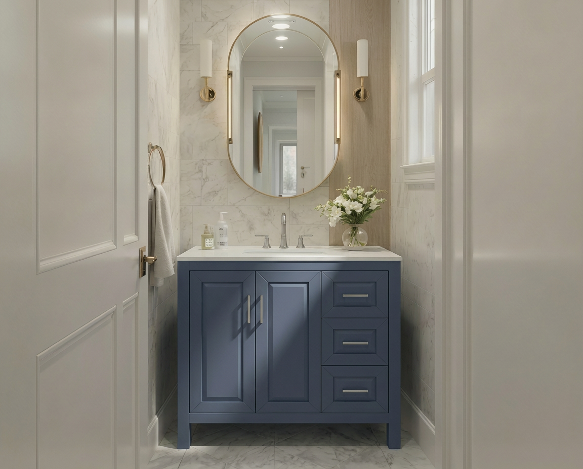 Kennesaw 35.5 inch Bathroom Vanity in Charcoal- Cabinet Only
