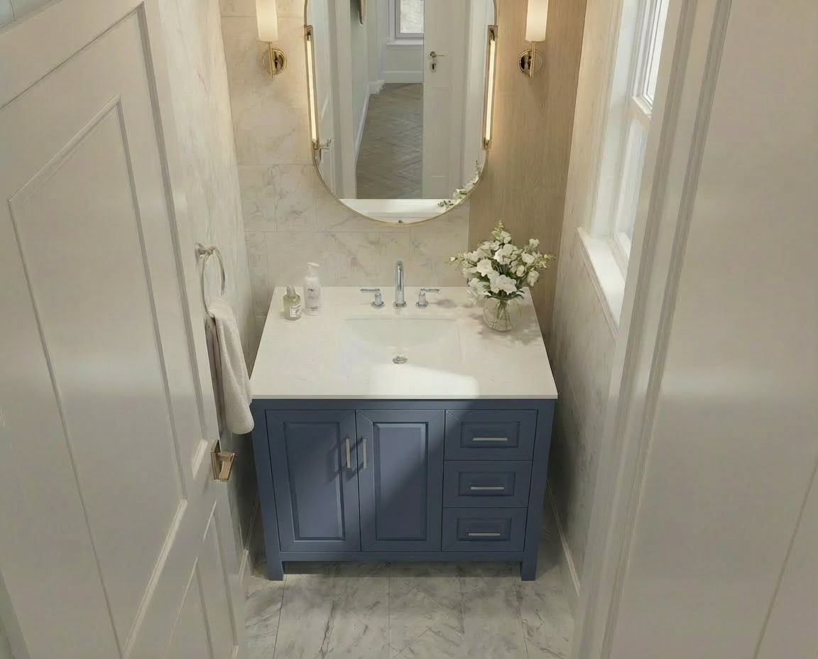 Kennesaw 35.5 inch Bathroom Vanity in Charcoal- Cabinet Only
