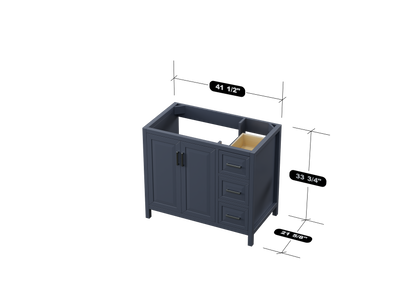 Kennesaw 41.5 inch Bathroom Vanity in Charcoal- Cabinet Only