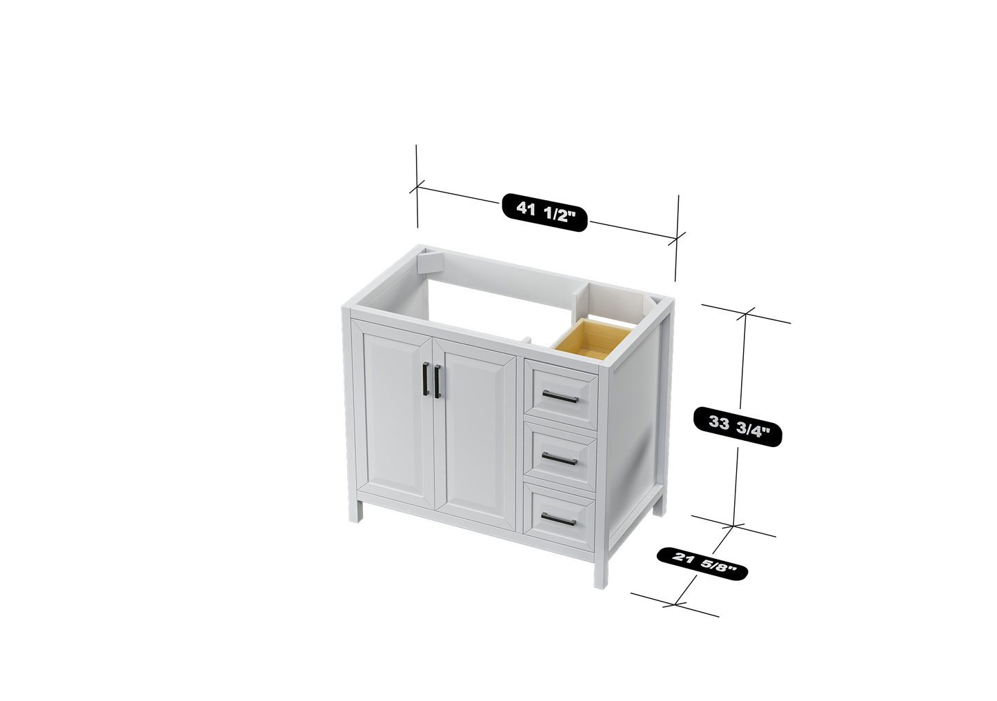Kennesaw 41.5 inch Bathroom Vanity in White - Cabinet Only