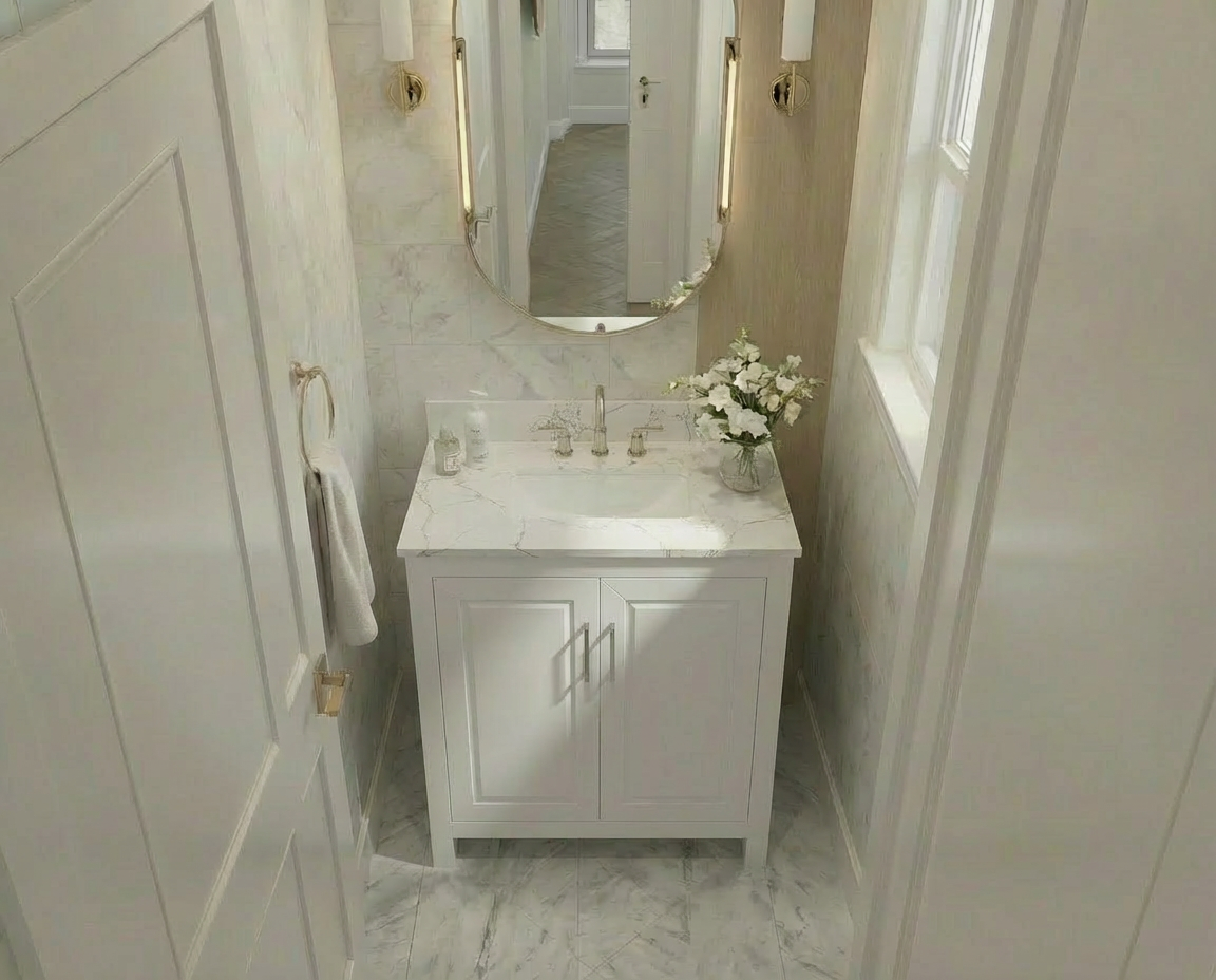 Kennesaw 29.5 inch Bathroom Vanity in White- Cabinet Only