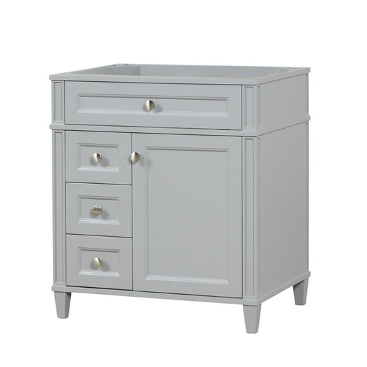 Kensington 29.5 Left in All Wood Vanity in Metal Gray - Cabinet Only ER VANITIES