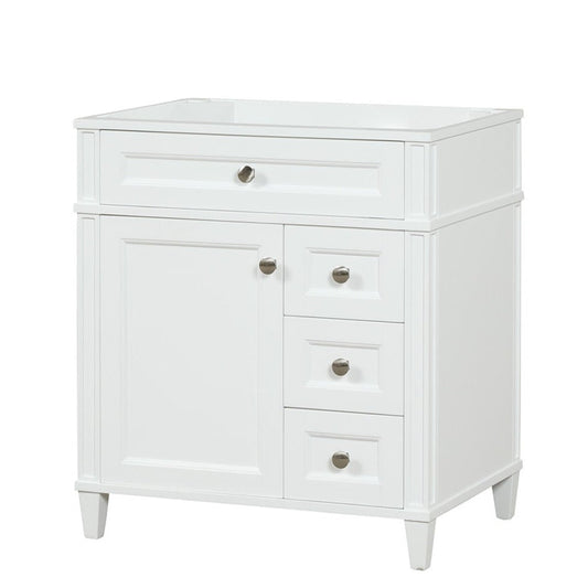 Kensington 29.5 Right Drawers in All Wood Vanity in Bright White - Cabinet Only ER VANITIES