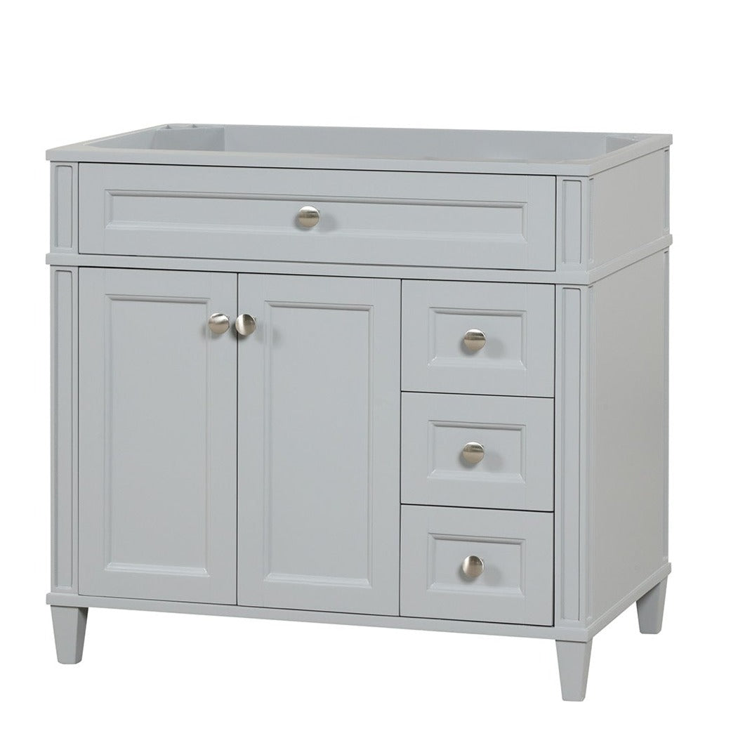 Kensington 35.5 Right in All Wood Vanity in Metal Gray - Cabinet Only ER VANITIES