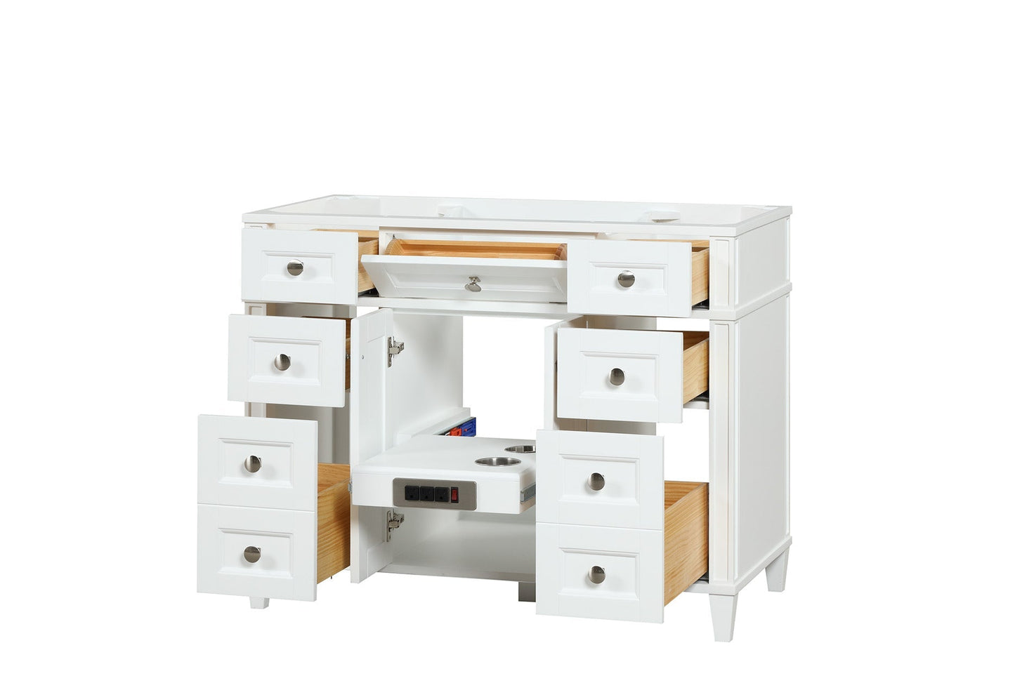 Kensington 41.5 in All Wood Vanity in Bright White - Cabinet Only ER VANITIES