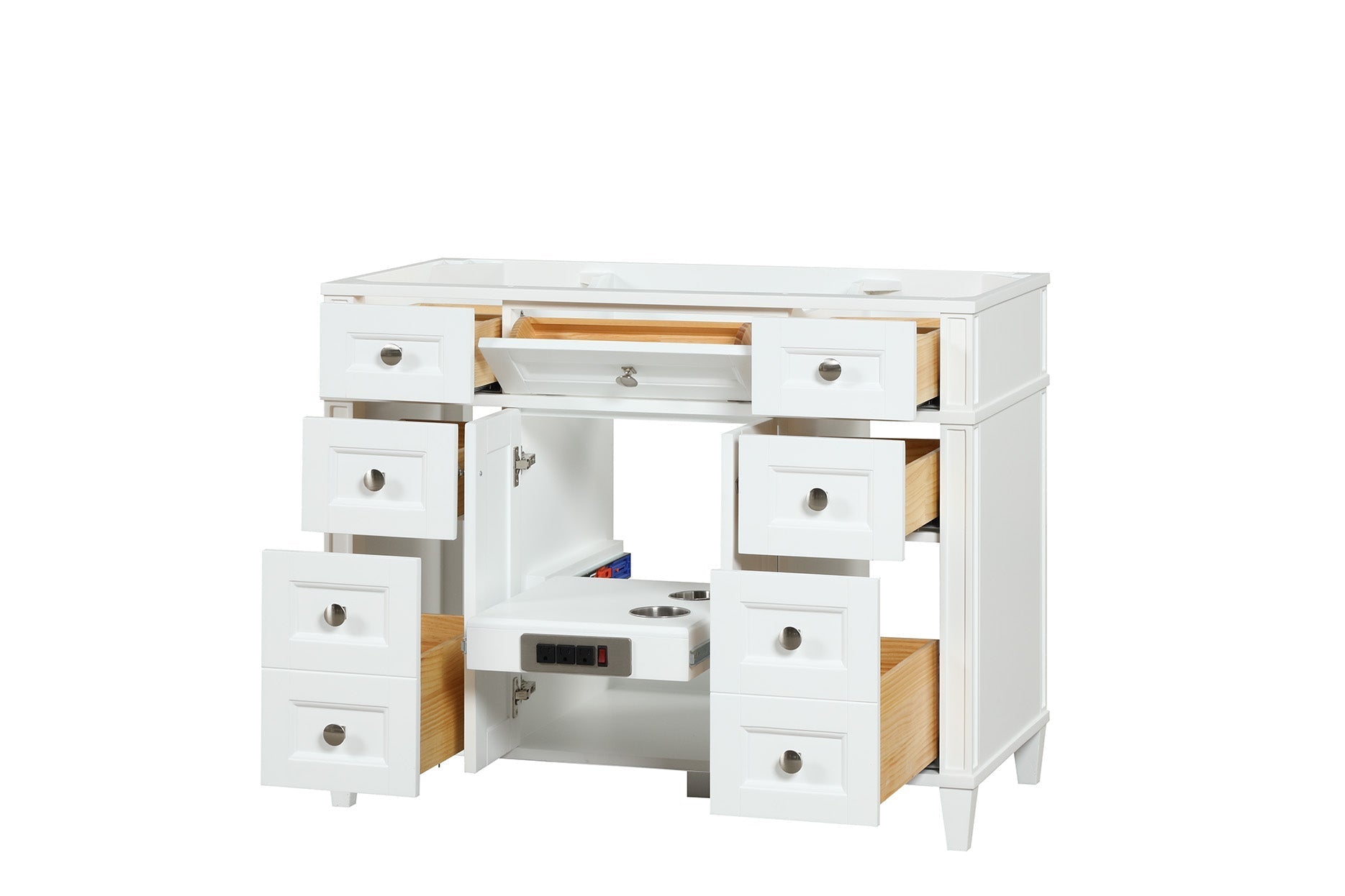 Kensington 41.5 in All Wood Vanity in Bright White - Cabinet Only ER VANITIES