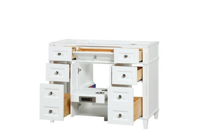 Kensington 41.5 in All Wood Vanity in Bright White - Cabinet Only ER VANITIES