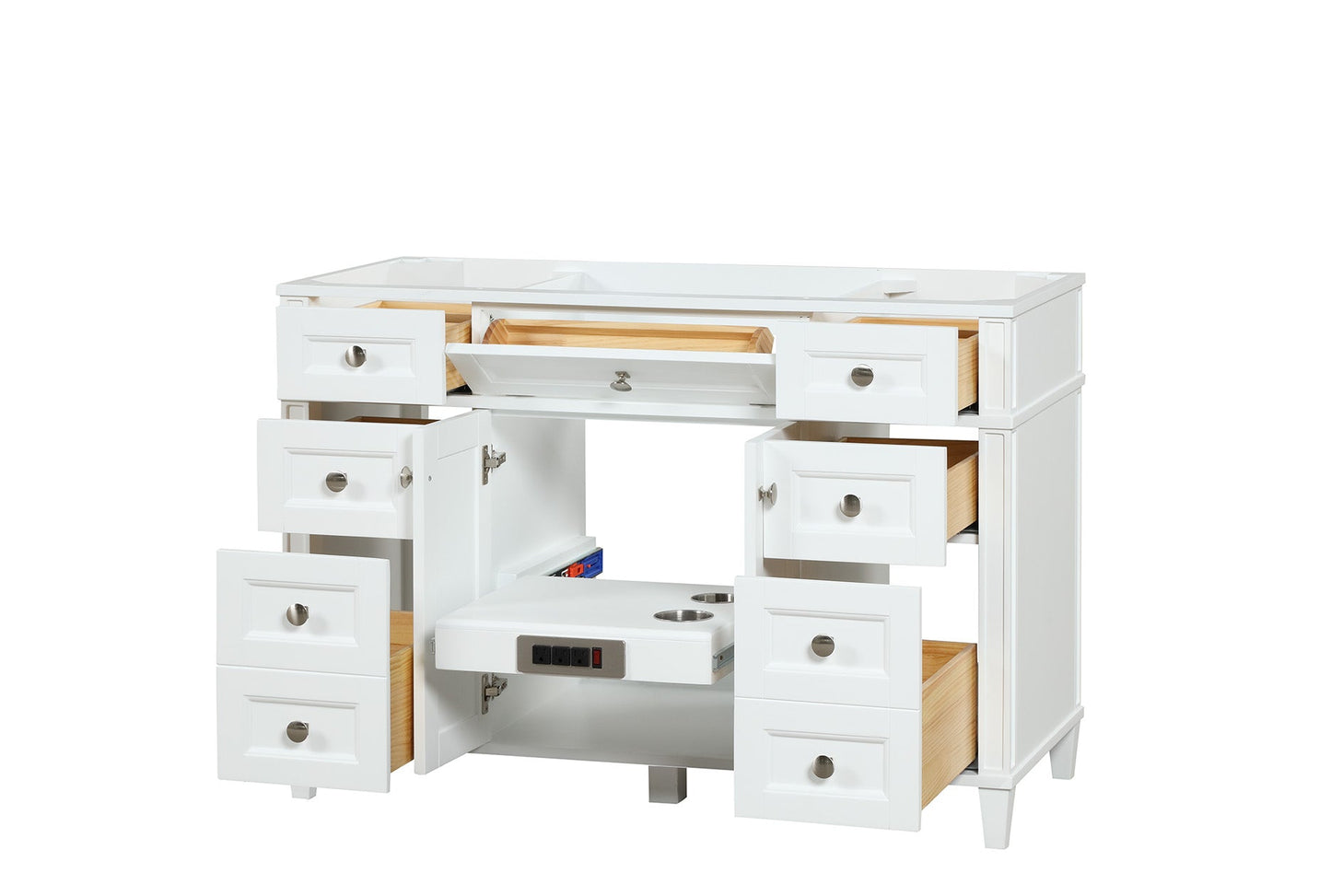Kensington 47.5 in All Wood Vanity in Bright White - Cabinet Only ER VANITIES