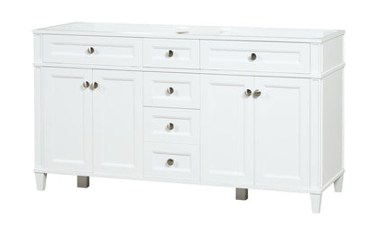 Kensington 59.5 Double in All Wood Vanity in Bright White - Cabinet Only ER VANITIES