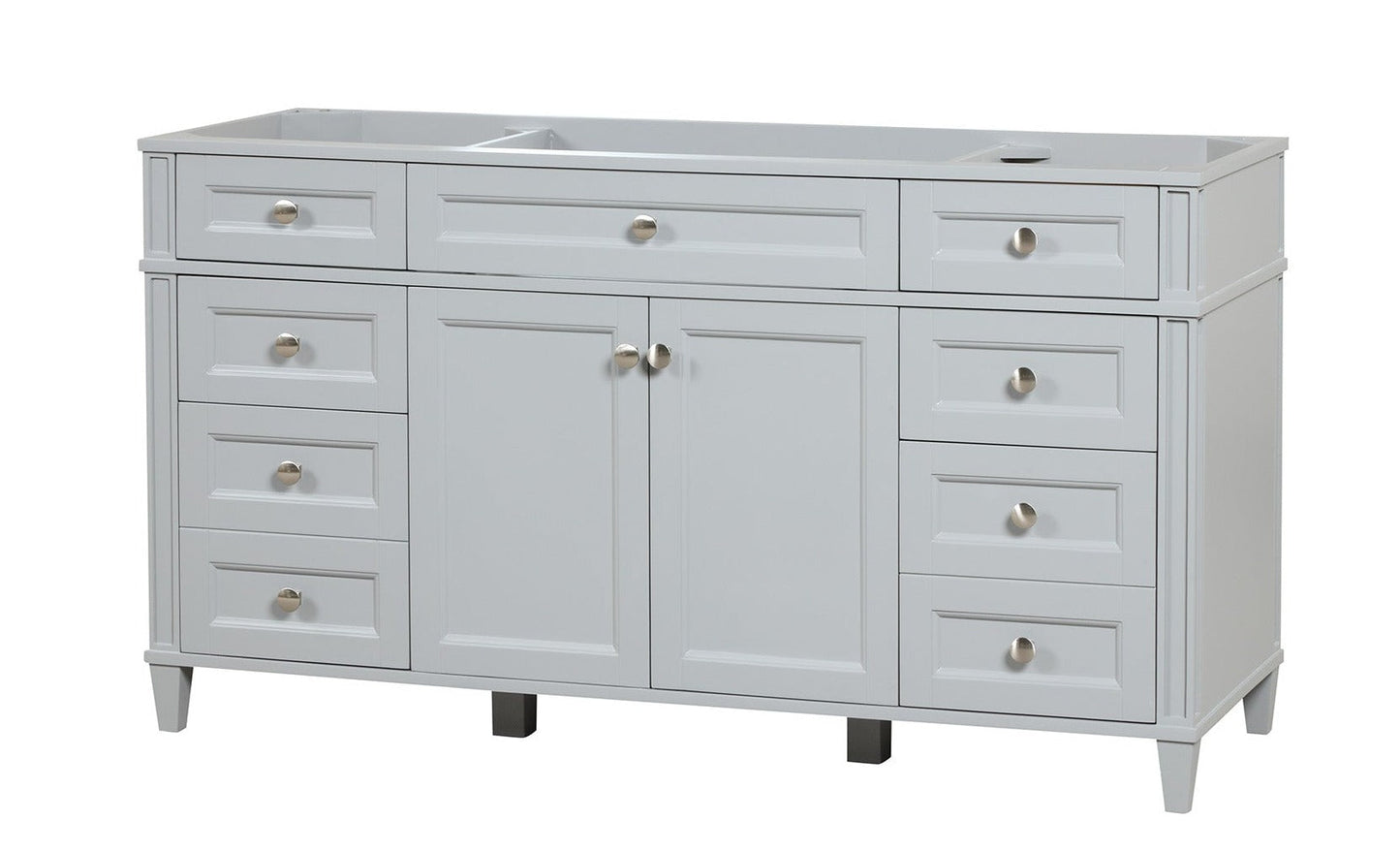 Kensington 59.5 Single in All Wood Vanity in Metal Gray - Cabinet Only ER VANITIES