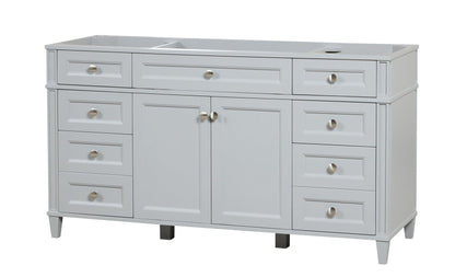 Kensington 59.5 Single in All Wood Vanity in Metal Gray - Cabinet Only ER VANITIES