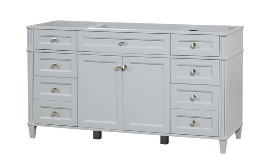 Kensington 59.5 Single in All Wood Vanity in Metal Gray - Cabinet Only ER VANITIES