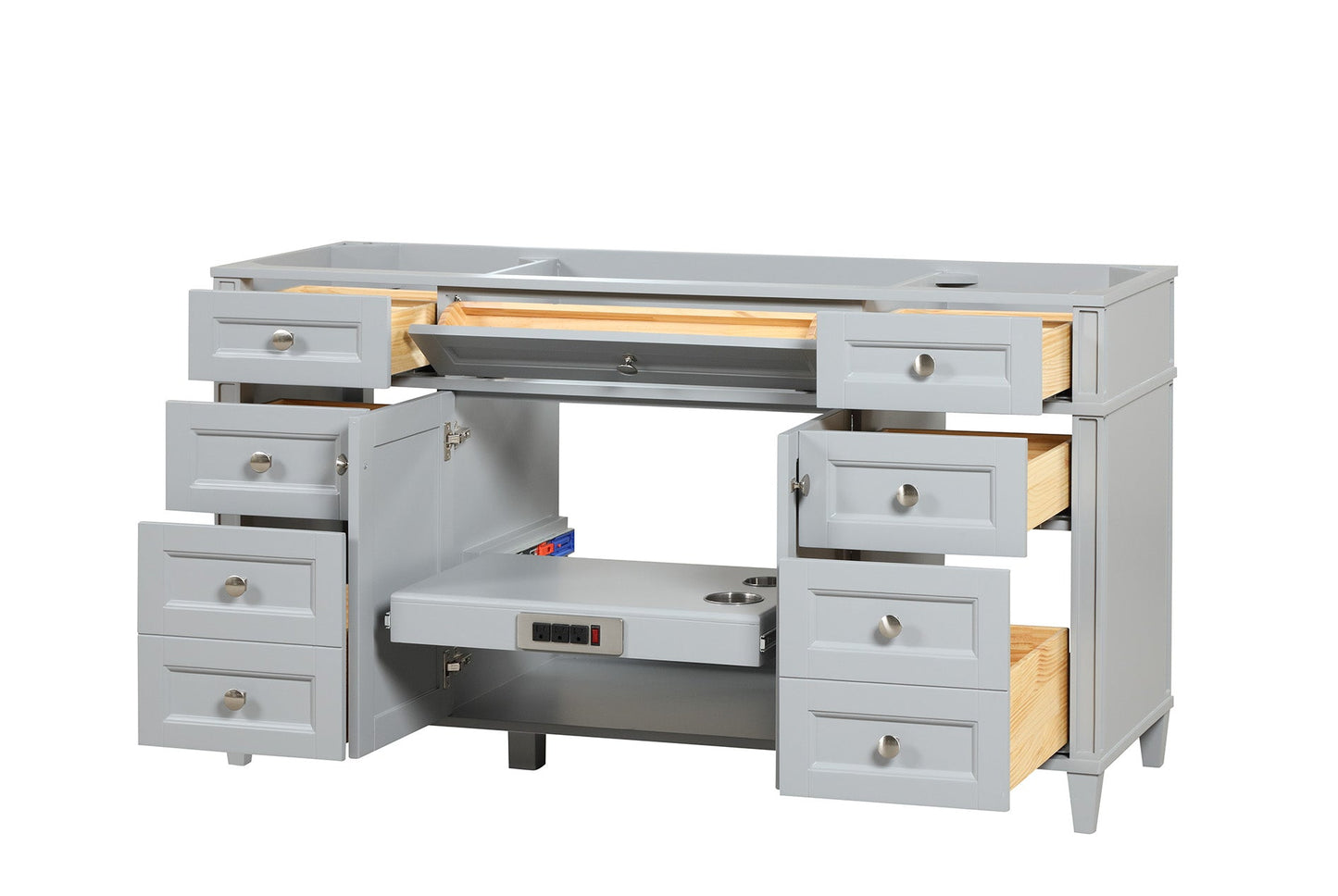 Kensington 59.5 Single in All Wood Vanity in Metal Gray - Cabinet Only ER VANITIES