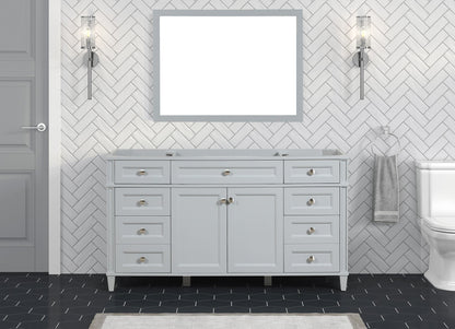 Kensington 59.5 Single in All Wood Vanity in Metal Gray - Cabinet Only ER VANITIES