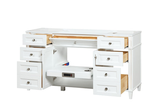 Kensington 59.5 Single in All Wood Vanity in Bright White - Cabinet Only ER VANITIES